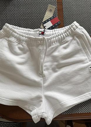 Жіночі бавовняні білі шорти tommy hilfiger розмір l