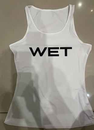 Майка , модная майка ,майка wet , wet ,белая майка,стильная майка