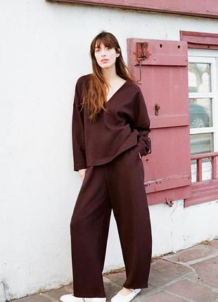 Костю zara коричнево бордовый s