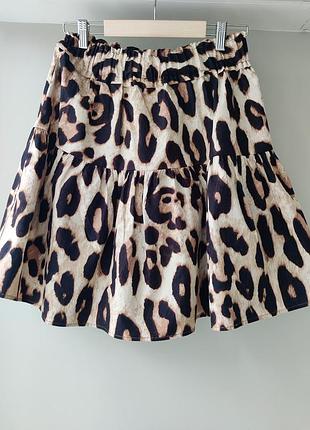 Пышная юбка с леопардовым принтом