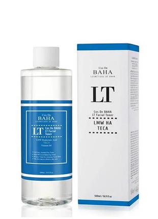 Тонер з низькомолекулярною гіалуроновою кислотою cos de baha lt facial toner, 200 мл