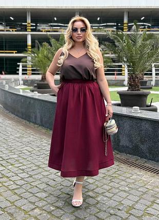 Женская юбка с карманами летняя #2177