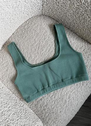 Топ в рубчик зелений