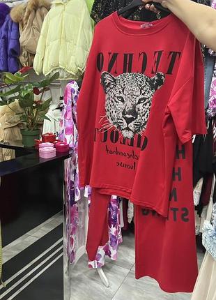 Стильний костюм, туреччина люкс якість, принт повністю каміння.