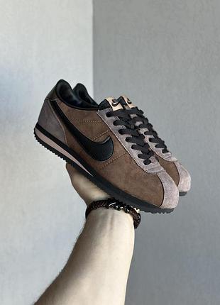 Nike Low velvet brown, женские кроссовки найк кортез весна-осень, женккие кроссовки найк