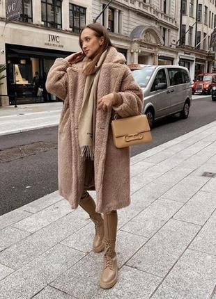Шуба teddу темно-бежеву капучіно