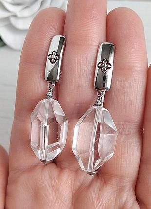 Серьги горный хрусталь
