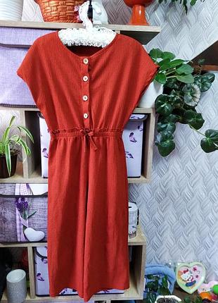 Фирменный комбинезон с брюками-кюлоты,ромпер для девочки 6-7 р.-tu