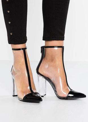 Очень оригинальные прозрачные силиконовые лаковые ботильоны steve madden 38р