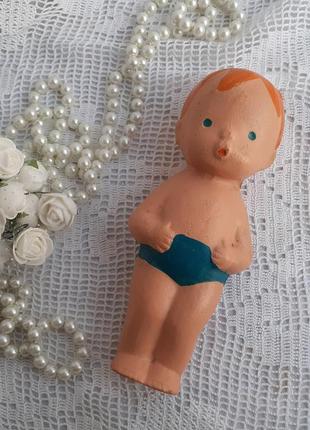 Мальчик купальщик копычинцы резиновая игрушка ссср винтаж советский пупс кукла1 фото