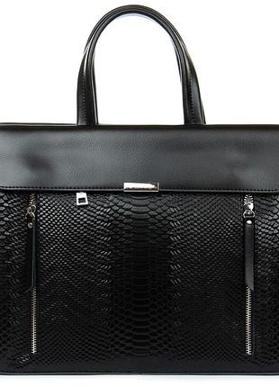 Сумка - портфель жіноча. натуральна шкіра. alex rai. чорний.