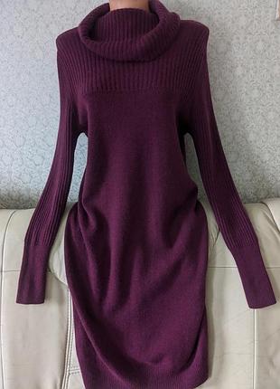 Cashmere collection довга сукня трикотаж плаття міді під горло сукня - гольф кашемірова  розмір m