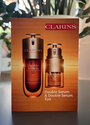 Оригінал пробник крем clarins double serum ritual set
