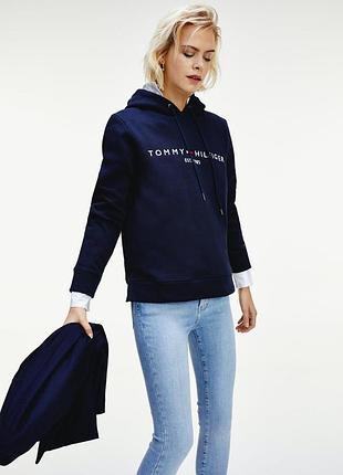 Світшот жіночий темно синій оригінал tommy hilfiger 🔥