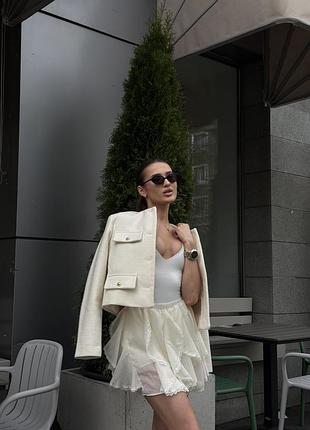 Спідничка - плісе жіноча літня з рюшами ❤️‍🔥