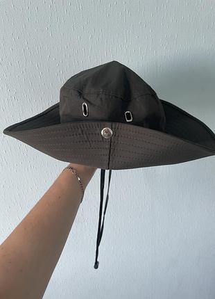 Панама кольору хакі з широкими полями6 фото