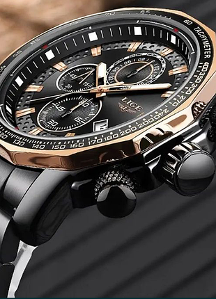 Кварцевые мужские часы lige design. стиль милитари. военный час.