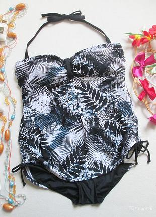 Классный слитный моделирующий купальник батал в цветочный принт george💝🌼💝