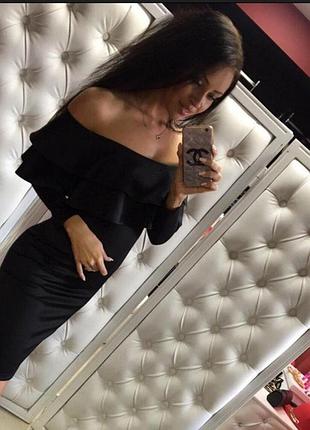 Prettylittlething платье масло с открытыми плечами и воланоми м