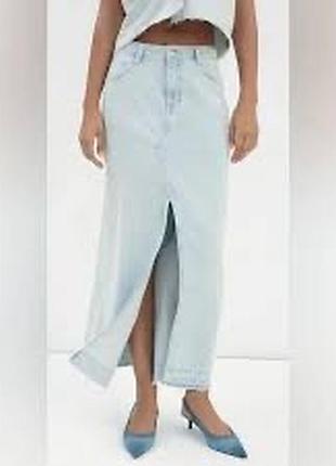 Джинсова максі спідниця zara