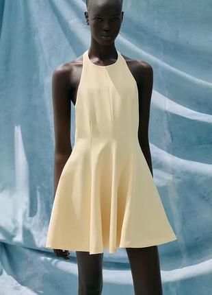 Коротка жовта сукня zara