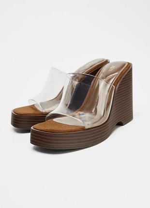 Шльопанці жіночі на танкетці zara new