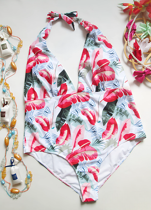 Суперовый слитный купальник батал в тропический принт ballantrae 💝🌼💝