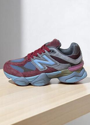 Кроссовки new balance 9060 burgundy, кроссовки 9060 бордовые (0208)