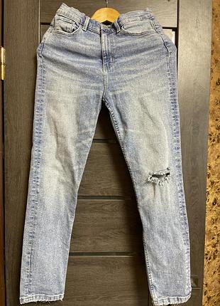 Джинси рвані потерті світлі дівчачі фірмові sinsay slim fit літні