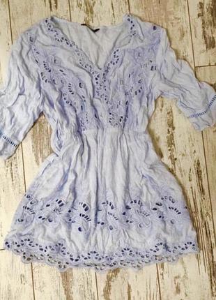 Ellen amber шикарна блакитна блуза з вишивкою.