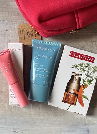 Clarins набір косметичка блиск для губ крем сироватка