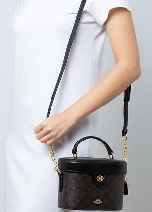 Сумка бочонок coach key crossbody оригинал кожаная