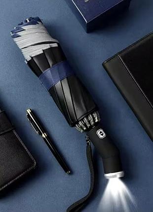 Парасолька автоматична, реверсивна, зонт, з фонариком. прозора ліхтариком xiaomi