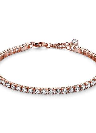 Оригинальный серебряный браслет пандора pandora 581469c01 100% оригинал с камнем дорожка новое с биркой розовое золото серебро проба ale met