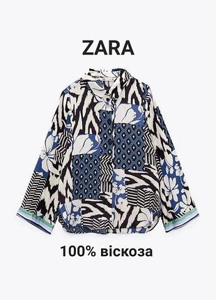Рубашка zara в стиле бохо 100% вискоза