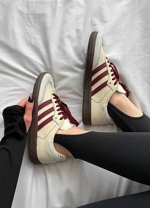 Жіночі кросівки adidas originals samba og wonder white maroon