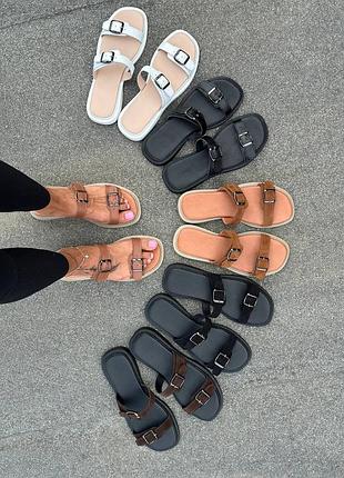 Шльопанці натуральна шкіра та замша