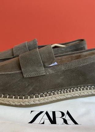Zara leather оригінал чоловічі шкіряні лофери туфлі мокасини розмір