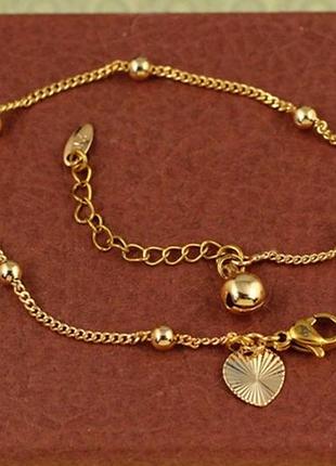 Браслет xuping jewelry панцирьный с шариками 18 см 3.5 мм золотистый