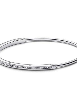 Оригинальный серебряный браслет пандора pandora 592313c01 100% оригинал бангл с камнями новое с биркой серебро проба 925 ale