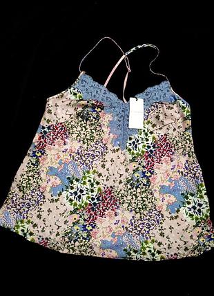 Ted baker  сатиновый топ майка  цветочный принт /12321/
