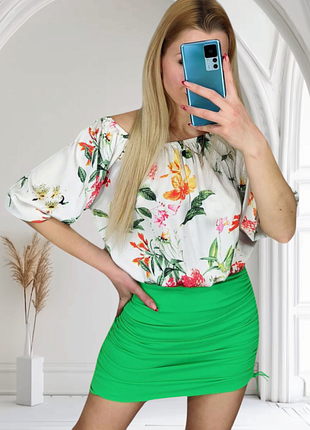 Спідниця юбка  спідниця zara яскрава спідниця