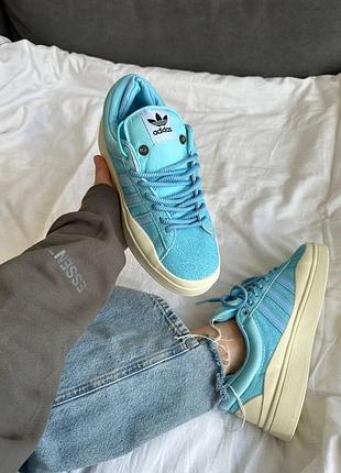 👟🔥 кроссовки женские adidas campus x bad bunny premium - blue/white (36-41)