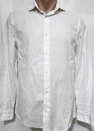 Чоловіча біла сорочка від zara з довгими рукавами, розмір s.