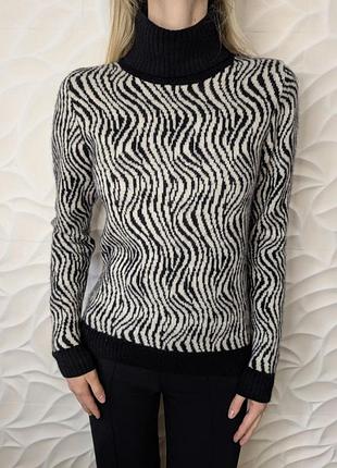 Кашемировый свитер dorothee vogel оригинал люкс бренд под горло гольф кашемир черный белый s,м, l