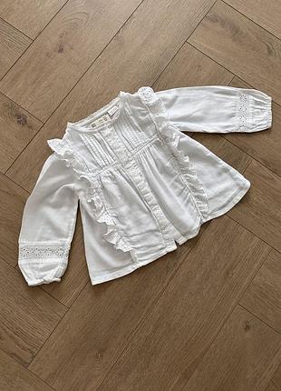 Блуза біла 98р , сорочка zara 2-3 роки