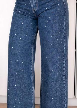 Джинси riverisland ,модель relaxed straigh, прямі зі стразами, розмір 14 (л)
