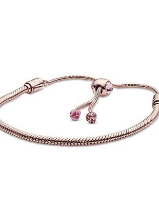 Оригинальный серебряный браслет пандора pandora 588093nccmx-2 100% оригинал цветение персика новое с биркой розовое золото серебро проба ale met