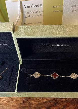Набір браслет + підвіска van cleef&arpels