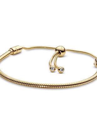 Оригинальный серебряный браслет пандора pandora 563580c01 100% оригинал слайдер затяжки новое с биркой золото серебро проба ale met